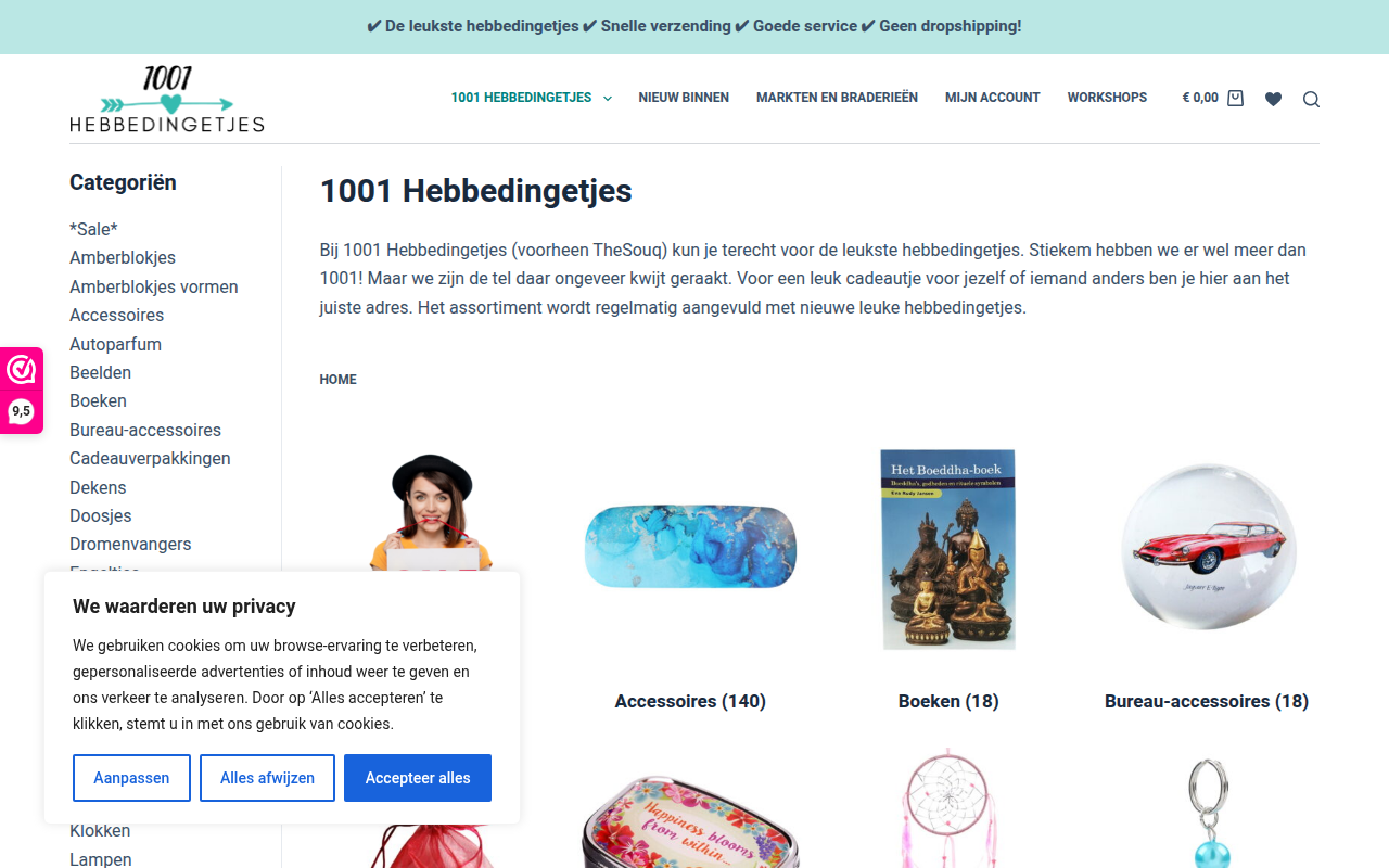 Screenshot van 1001hebbedingetjes.nl