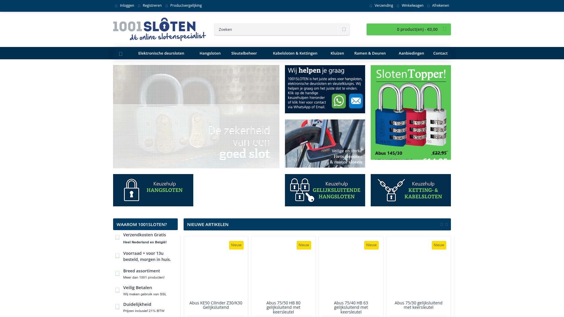 Screenshot van 1001sloten.nl