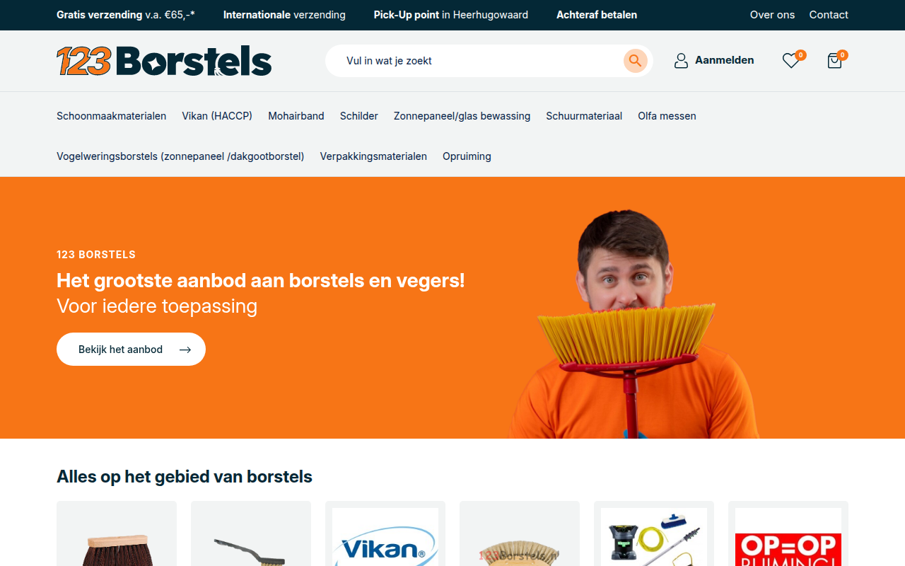 Screenshot van www.123borstels.nl
