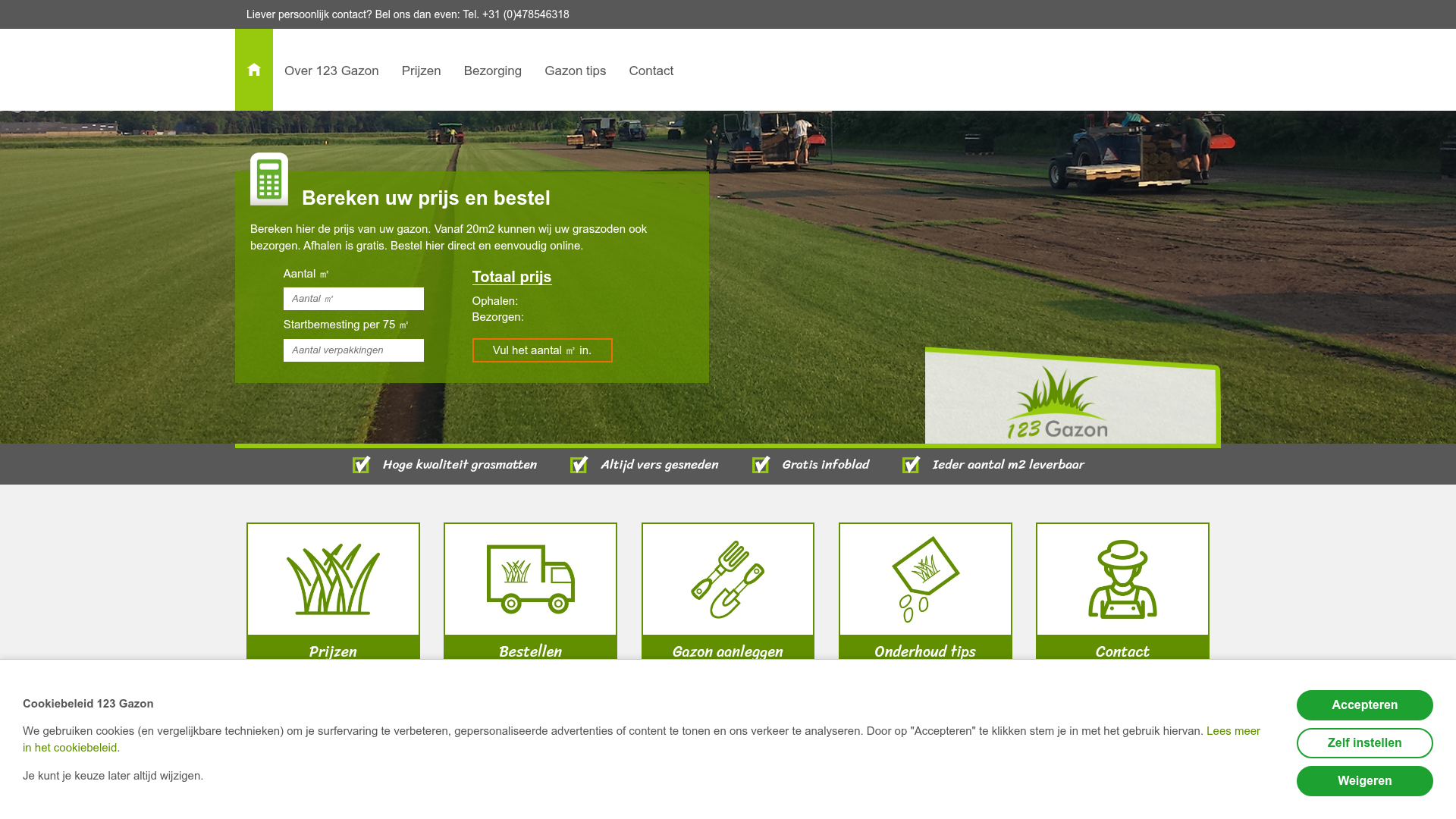 Screenshot van 123gazon.nl