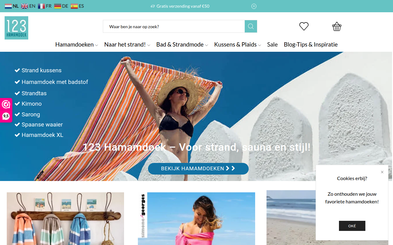Screenshot van 123hamamdoek.nl