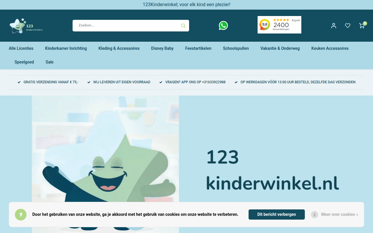 Screenshot van 123kinderwinkel.nl