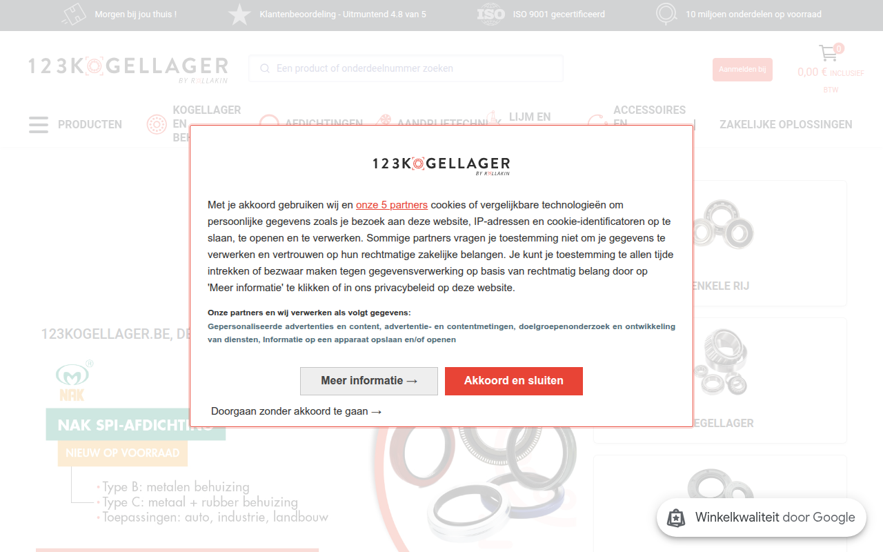 Screenshot van 123kogellager.be