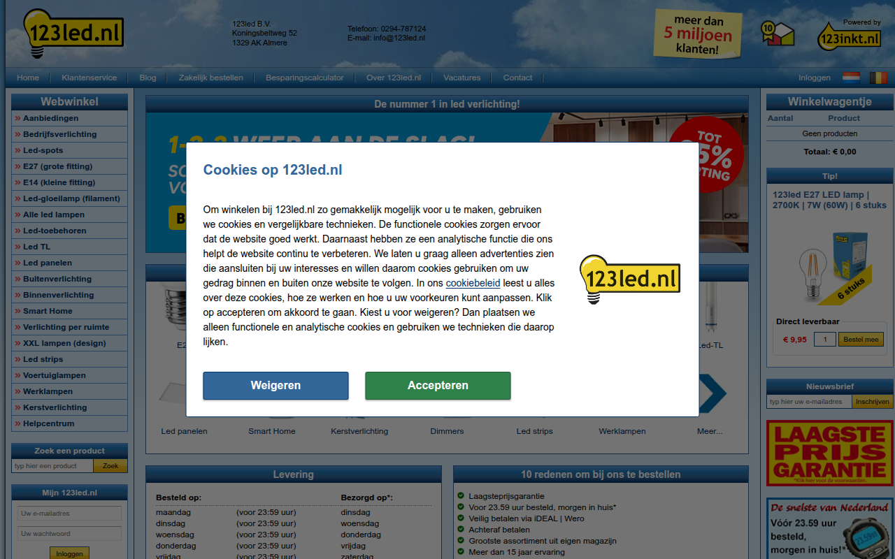Screenshot van 123led.nl