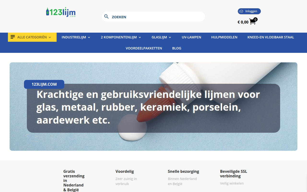 Screenshot van 123lijm.com
