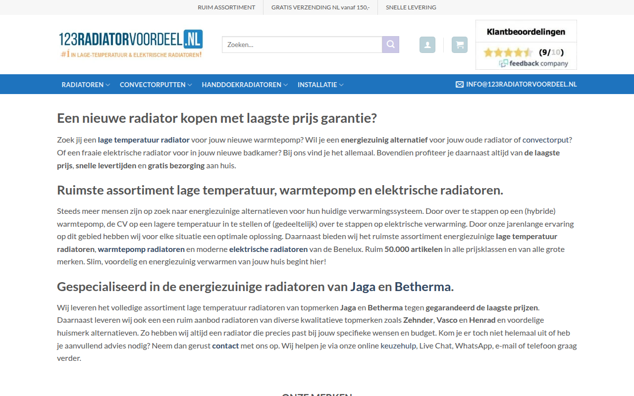 Screenshot van 123radiatorvoordeel.nl