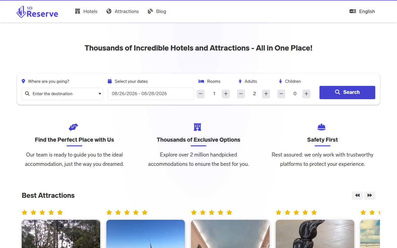 Screenshot van 123reserve.com