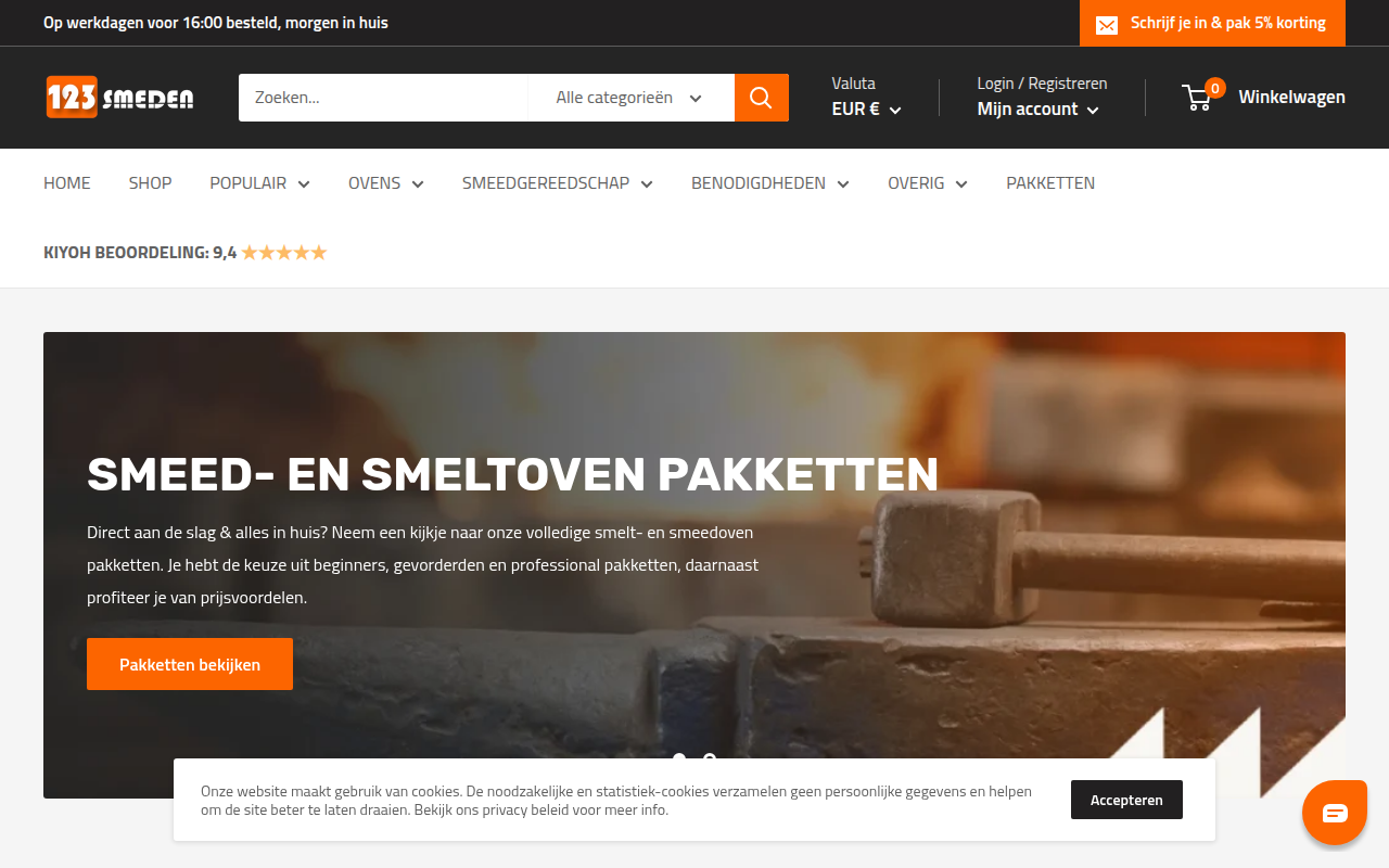 Screenshot van 123smeden.nl