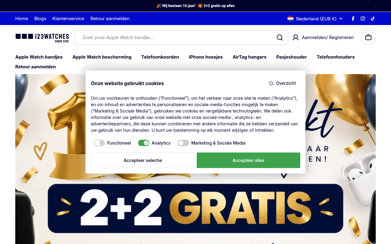 Screenshot van 123watches.nl