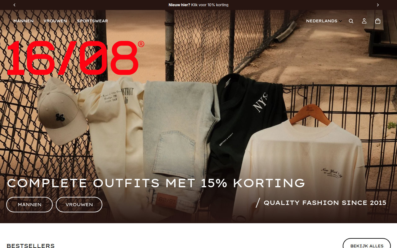 Screenshot van 1608wear.com