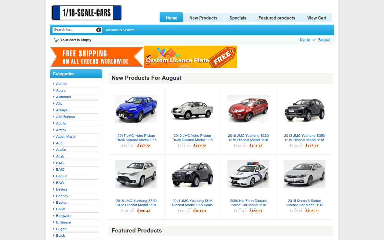 Screenshot van 18scalediecast.com