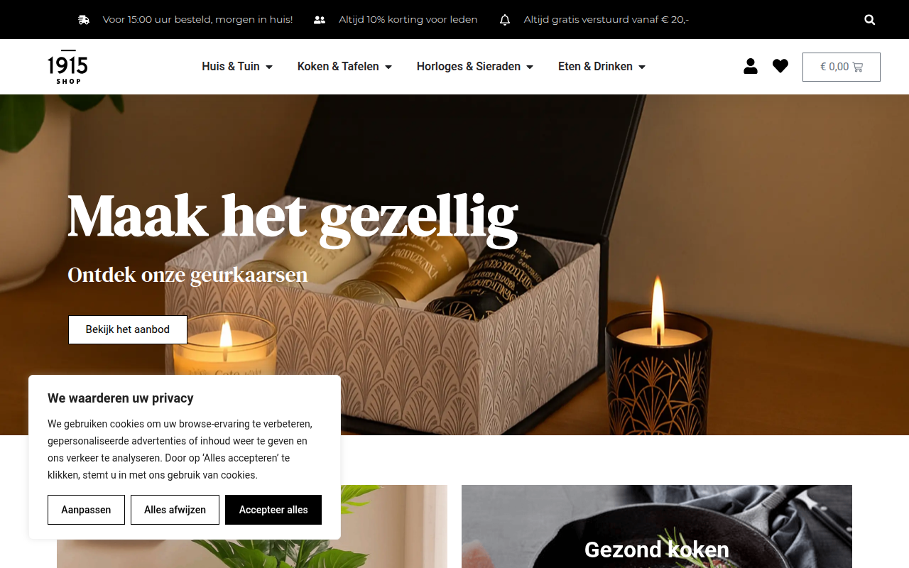 Screenshot van 1915shop.com