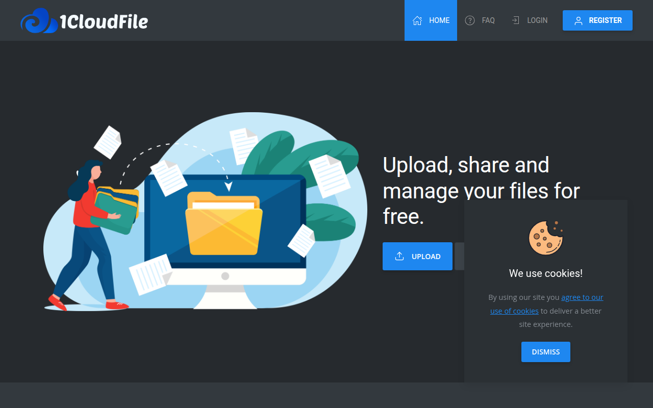 Screenshot van 1cloudfile.com