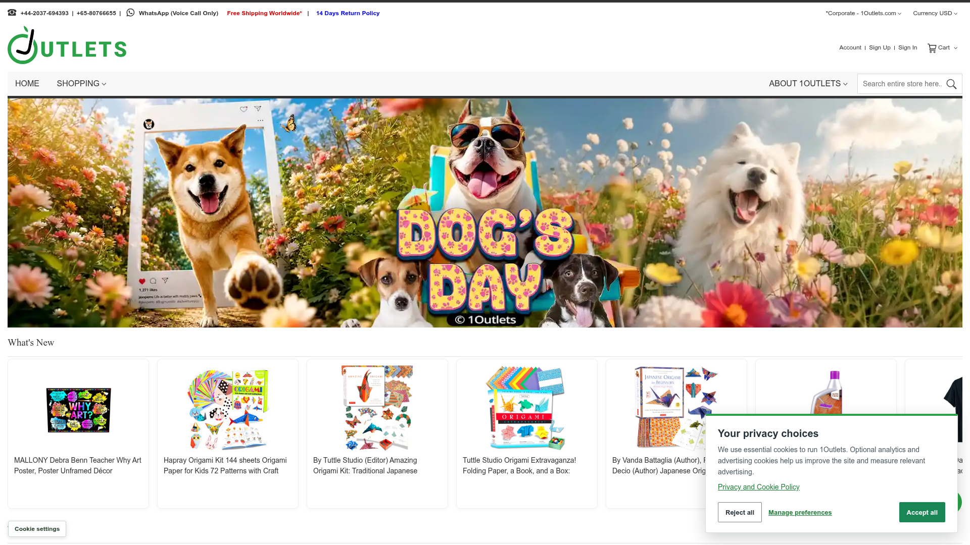 Screenshot van 1outlets.com