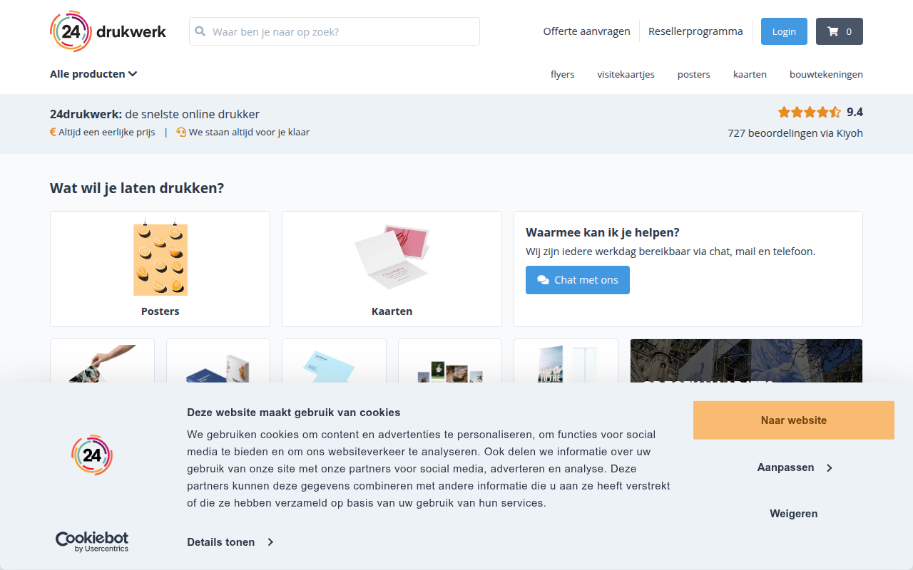 Screenshot van 24-drukwerk.nl