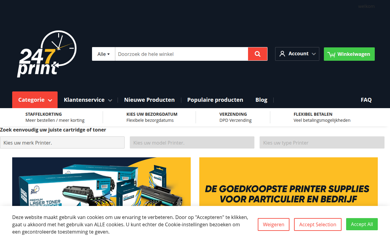 Screenshot van 247print.nl