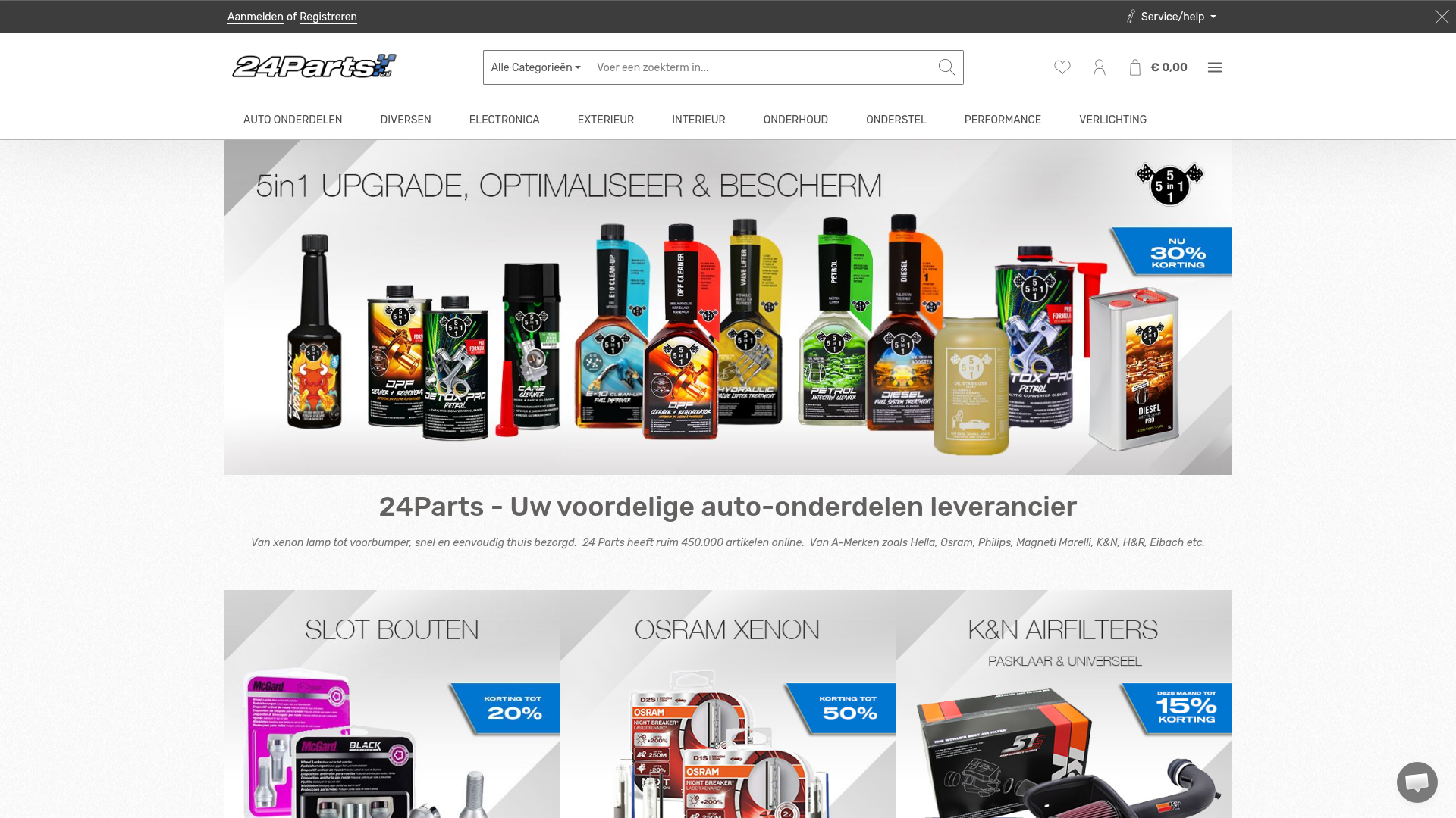 Screenshot van 24parts.nl