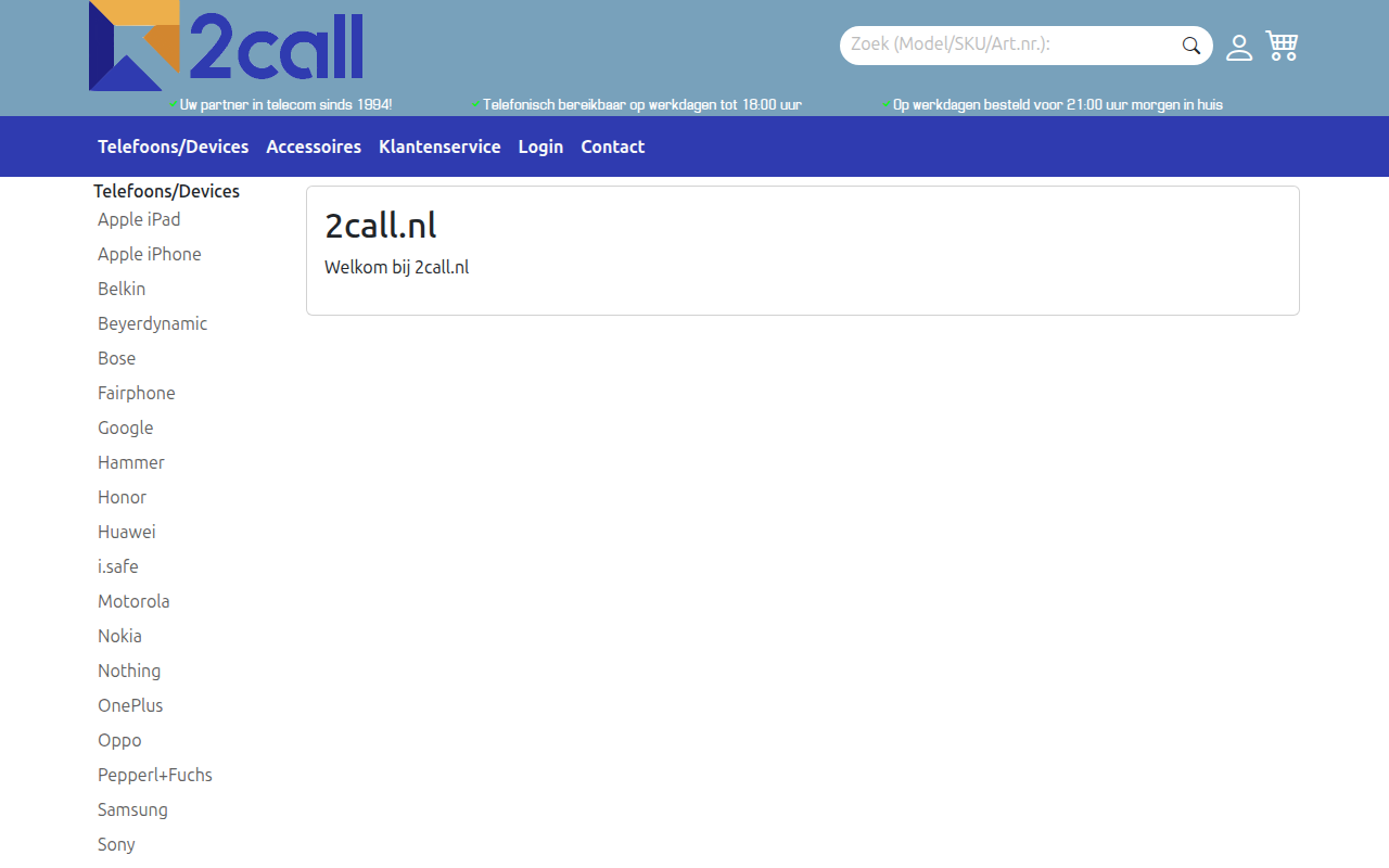 Screenshot van 2call.nl