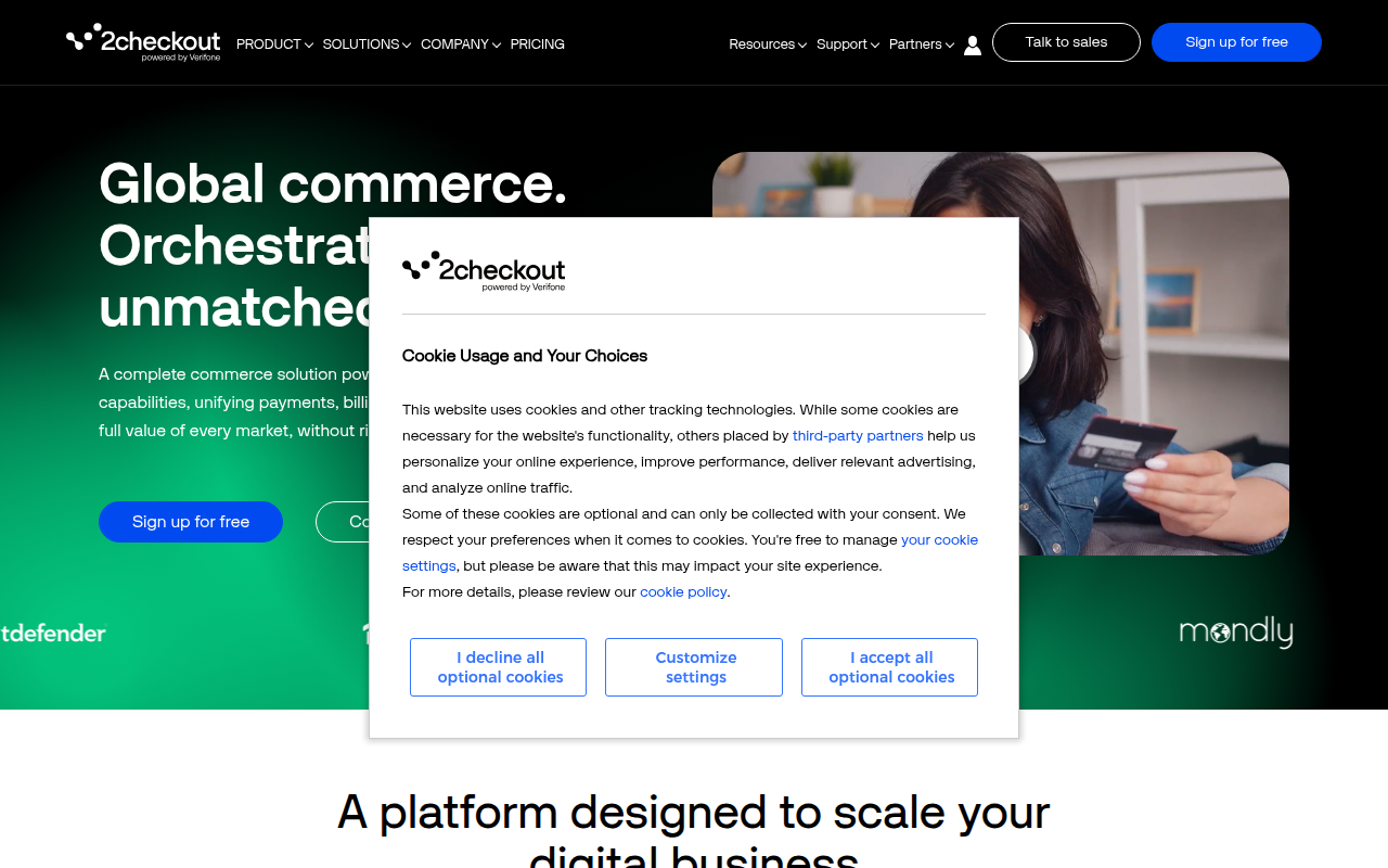 Screenshot van 2checkout.com