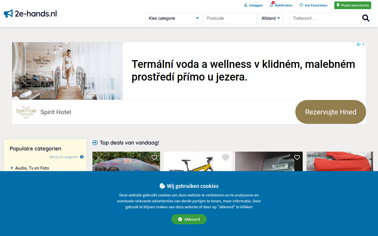 Screenshot van 2e-hands.nl