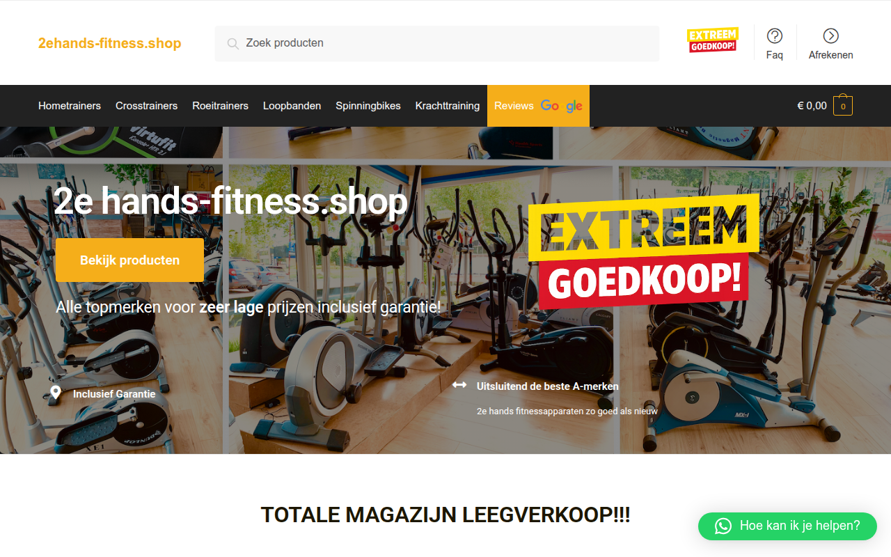 Screenshot van 2ehands-fitness.shop
