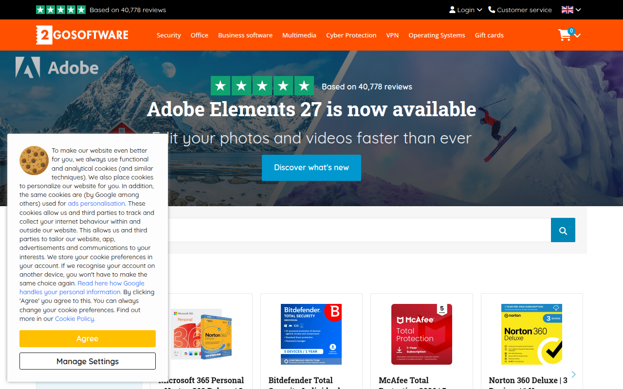Screenshot van 2gosoftware.co.uk
