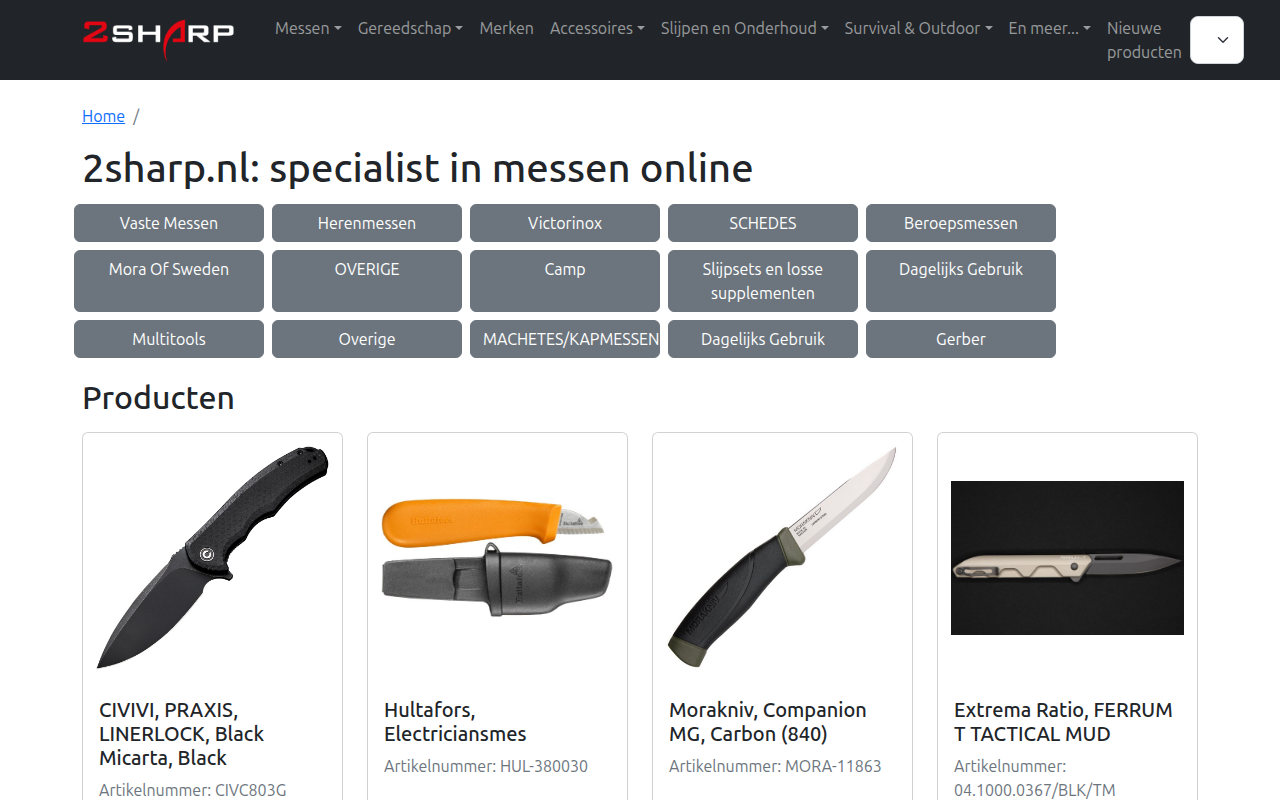 Screenshot van 2sharp.nl