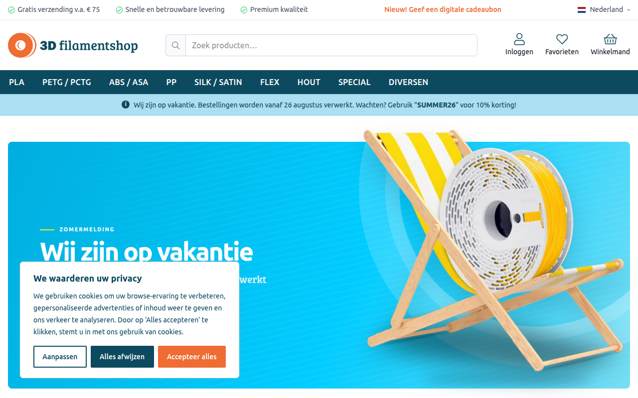 Screenshot van 3dfilamentshop.nl