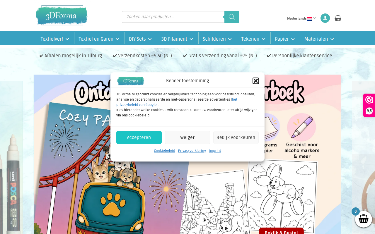 Screenshot van 3dforma.nl