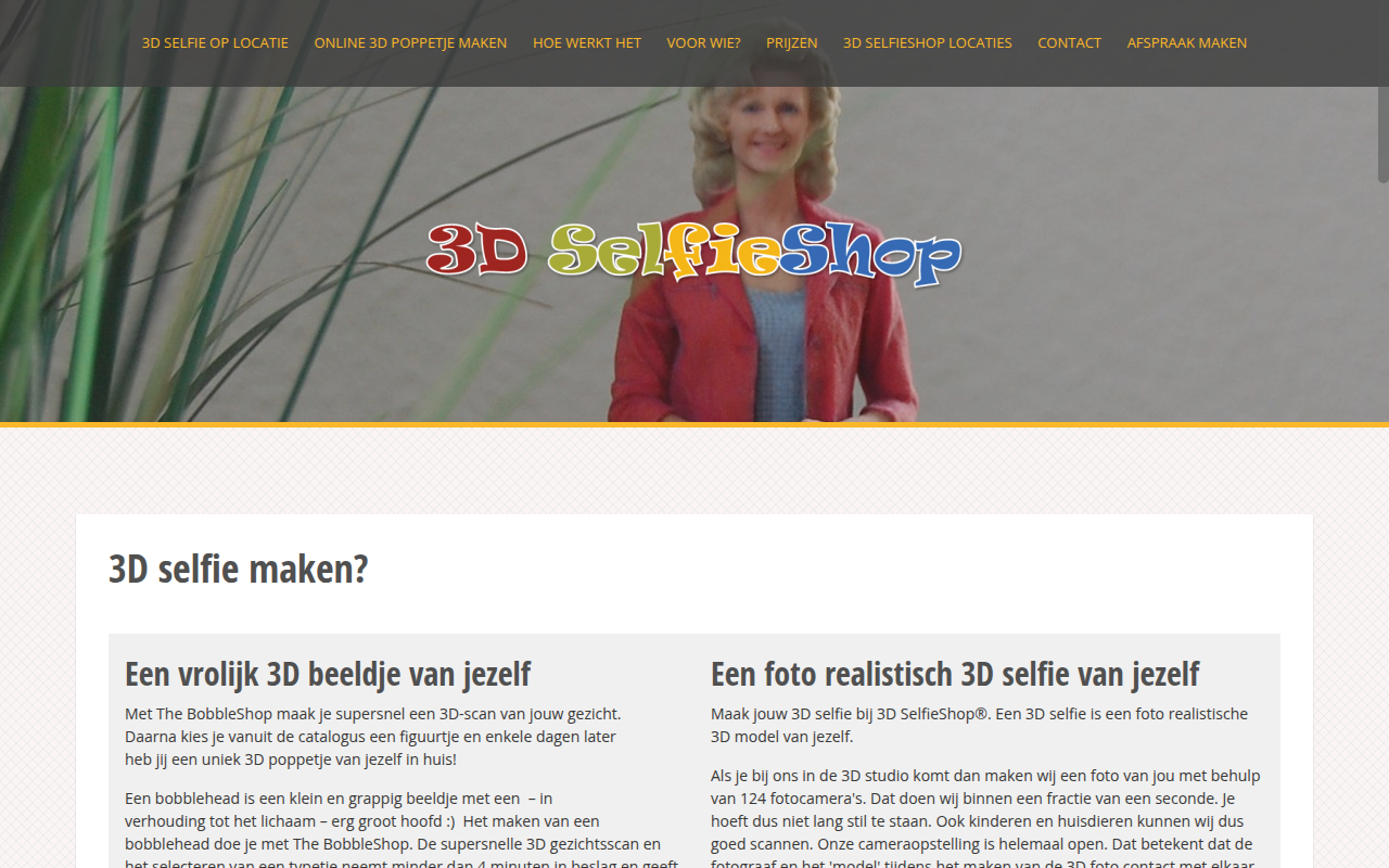 Screenshot van 3dselfieshop.nl