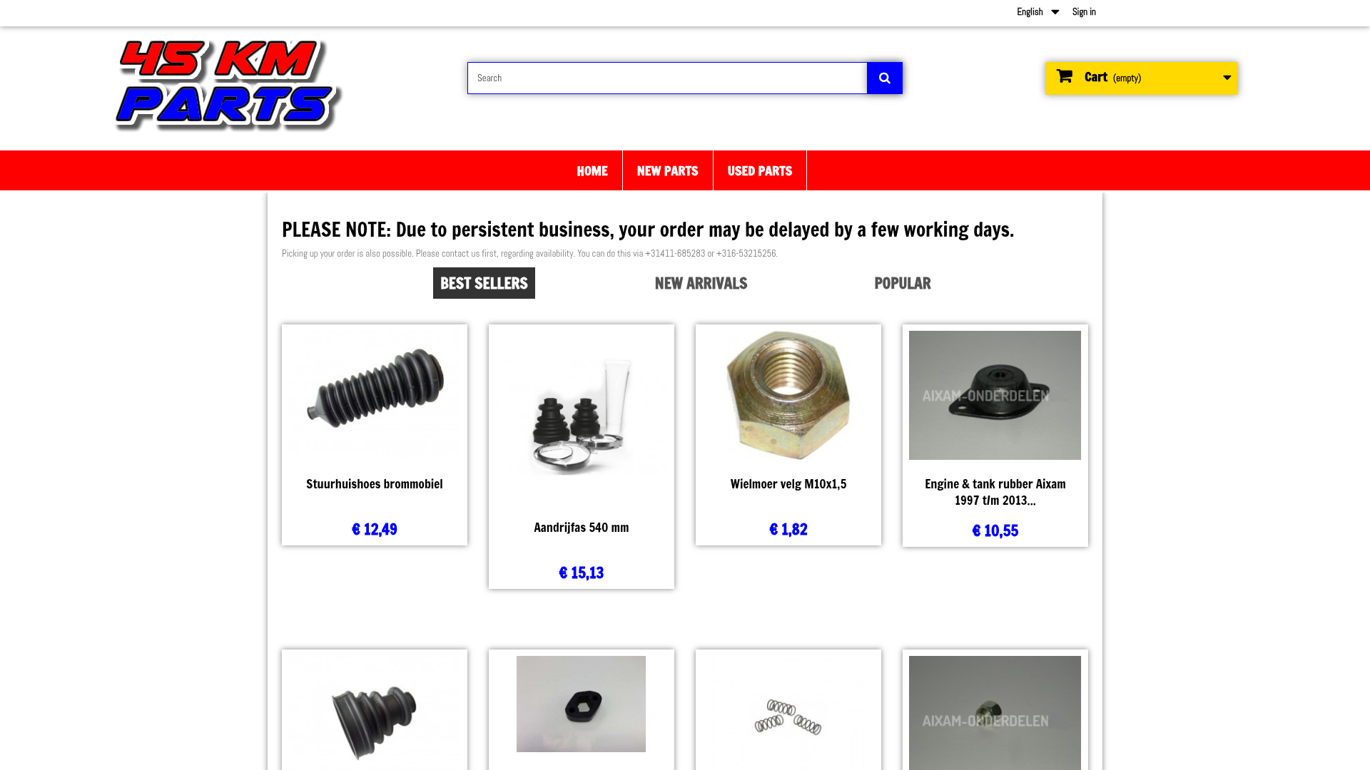 Screenshot van 45kmparts.nl