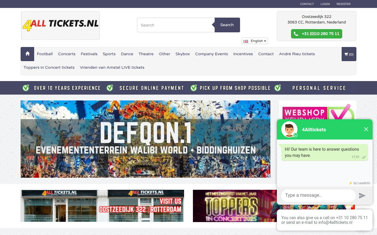 Screenshot van 4alltickets.nl
