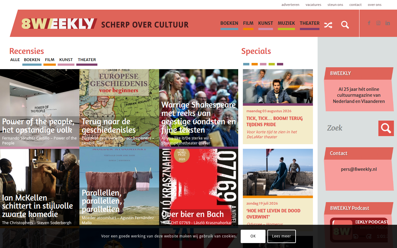 Screenshot van 8weekly.nl