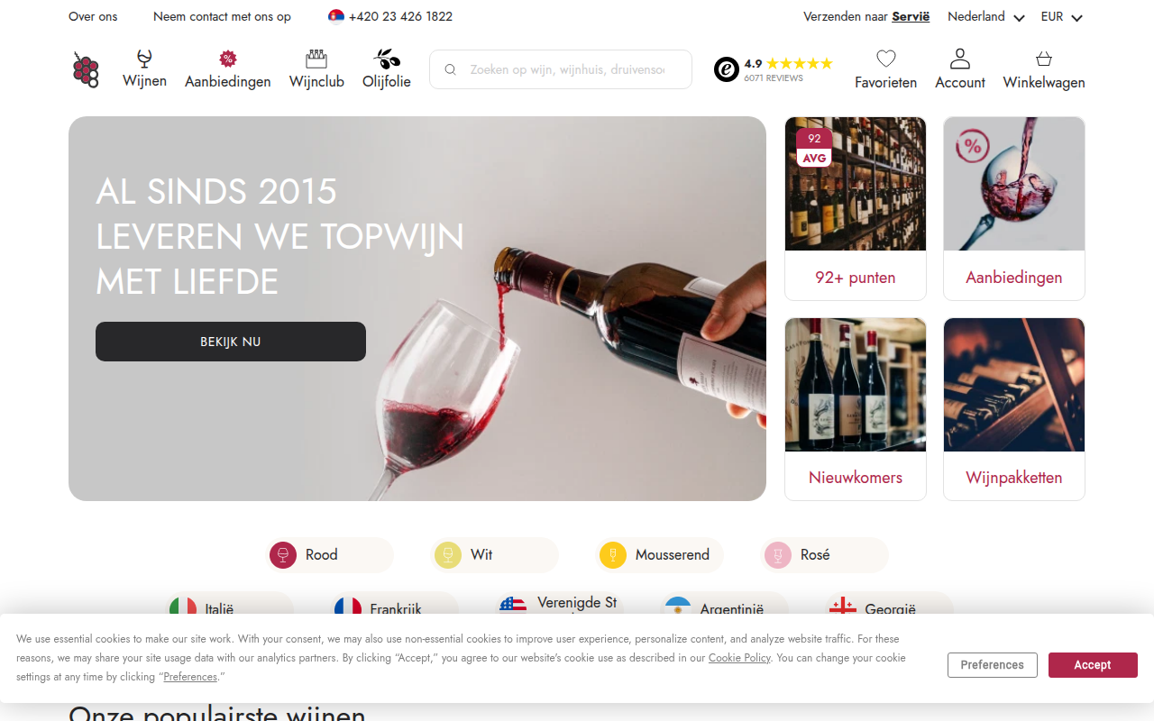 Screenshot van 8wines.nl