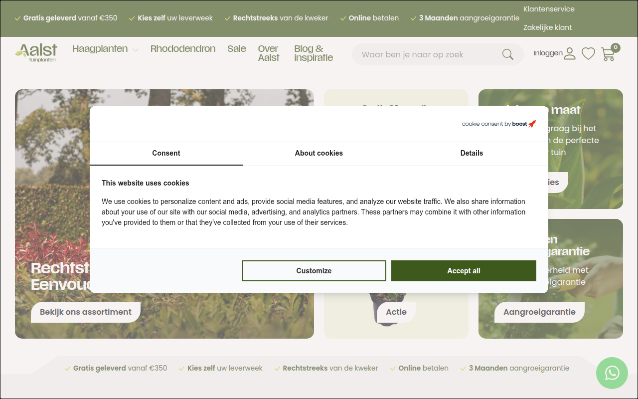 Screenshot van aalst-tuinplanten.nl