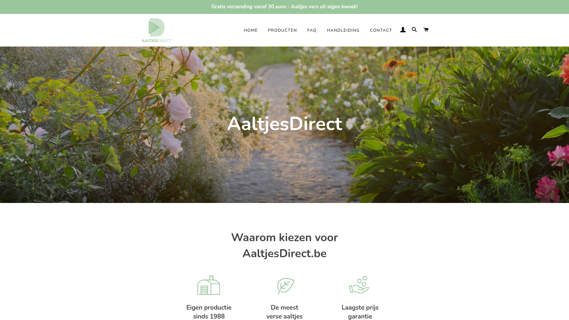 Screenshot van aaltjesdirect.be