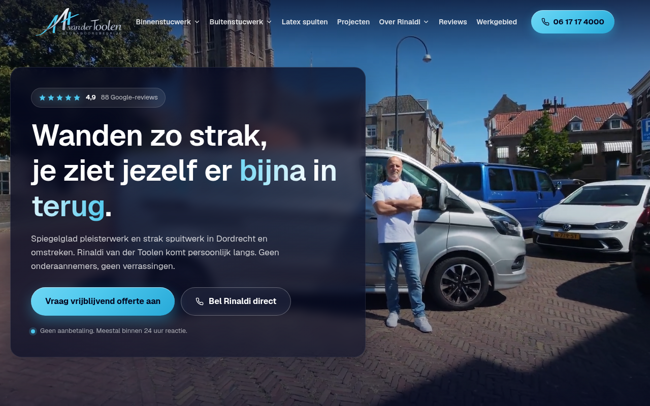 Screenshot van aaplusstukadoor.nl