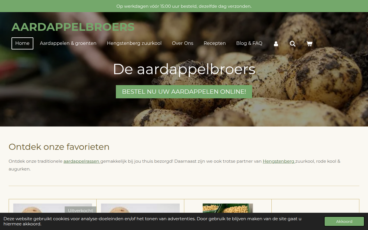 Screenshot van aardappelbroers.nl