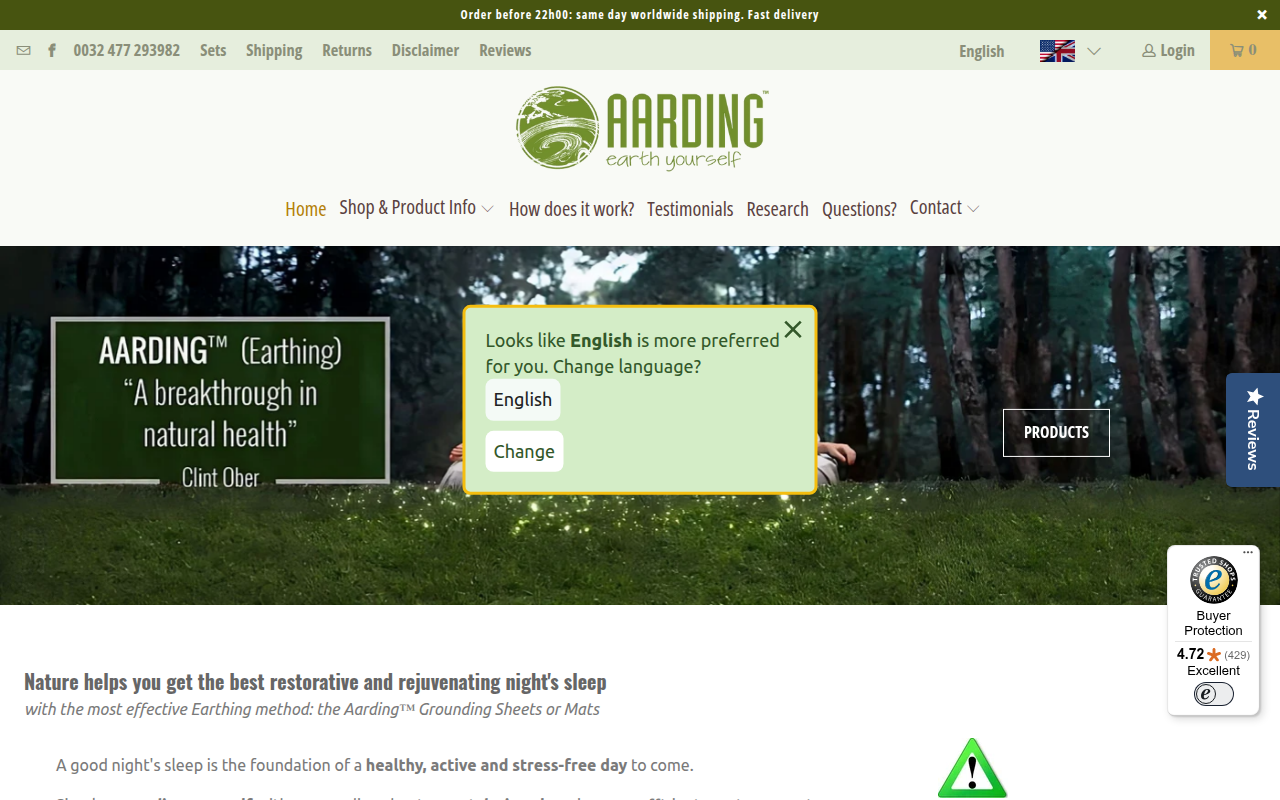 Screenshot van aarding.org