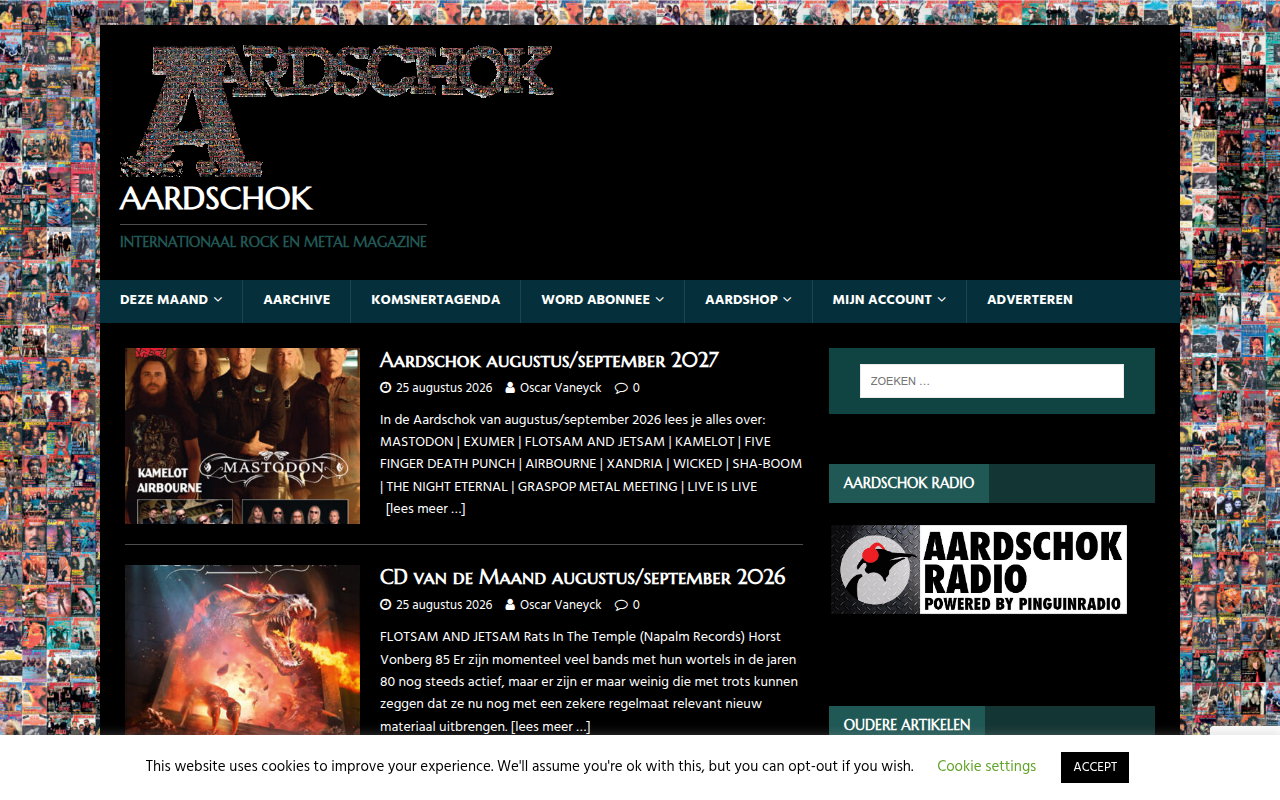 Screenshot van aardschok.com
