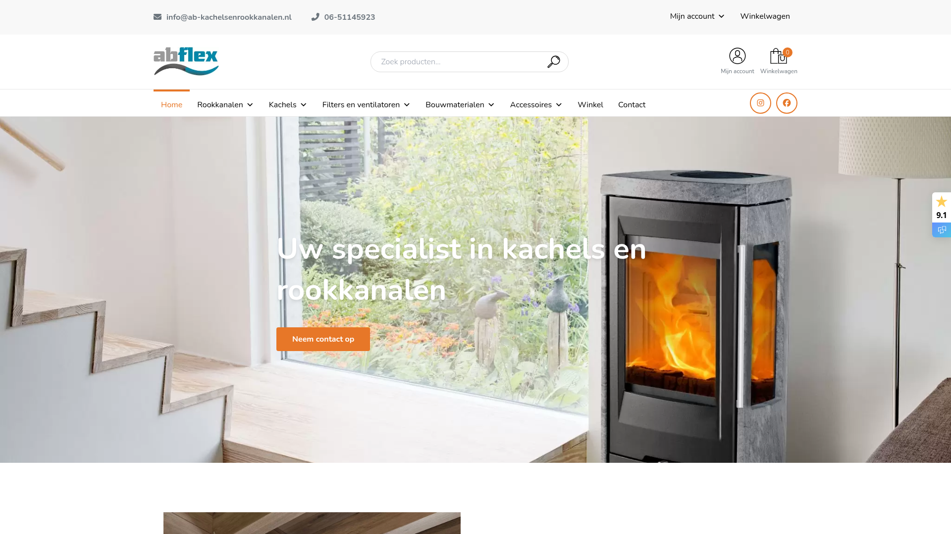 Screenshot van ab-kachelsenrookkanalen.nl