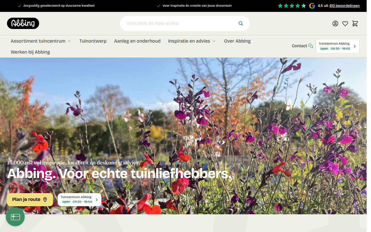 Screenshot van abbing.nl