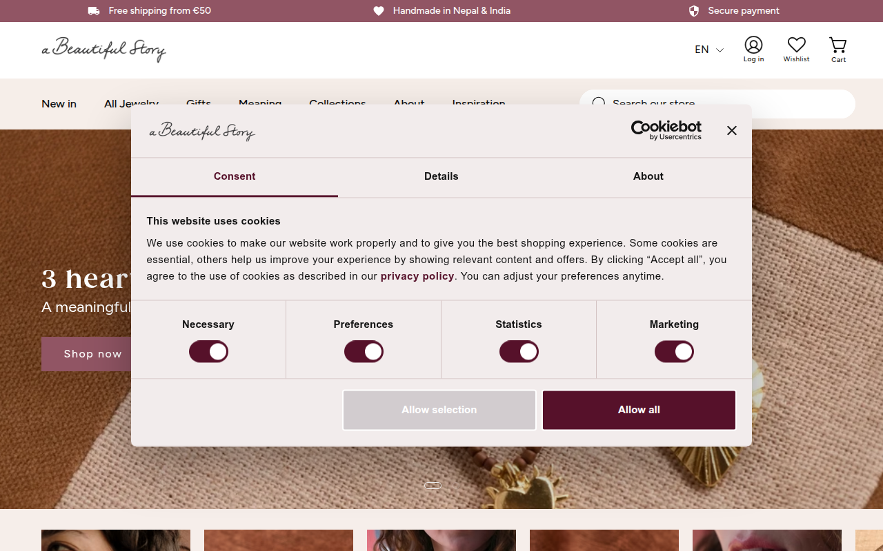Screenshot van abeautifulstory.eu