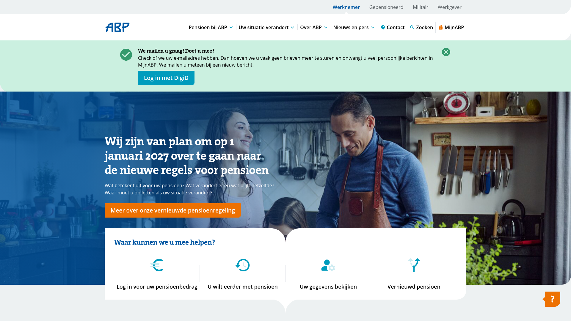Screenshot van abp.nl