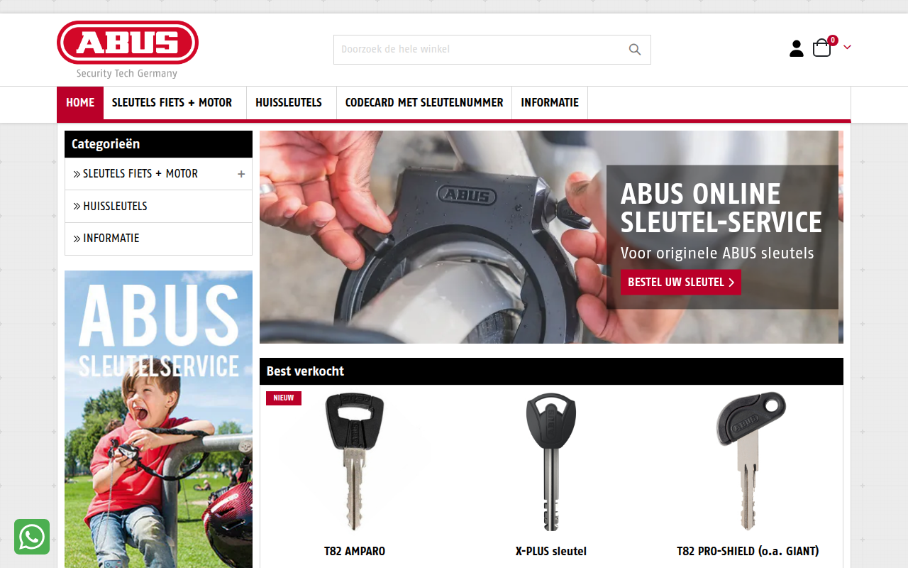 Screenshot van abus-sleutelservice.nl