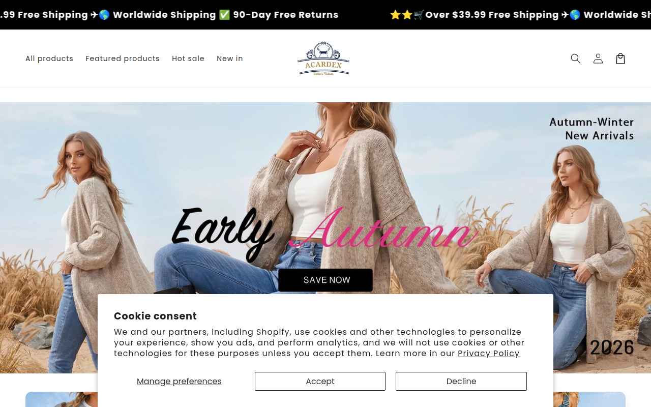 Screenshot van acardex.com