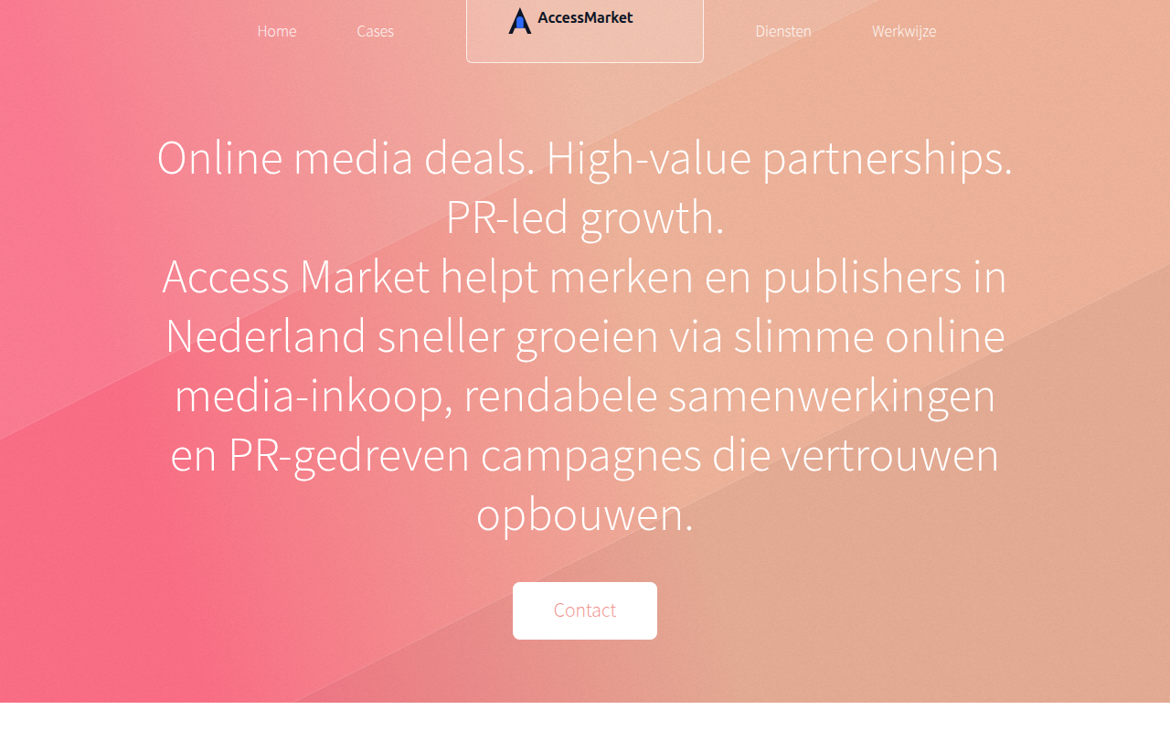 Screenshot van accessmarket.nl