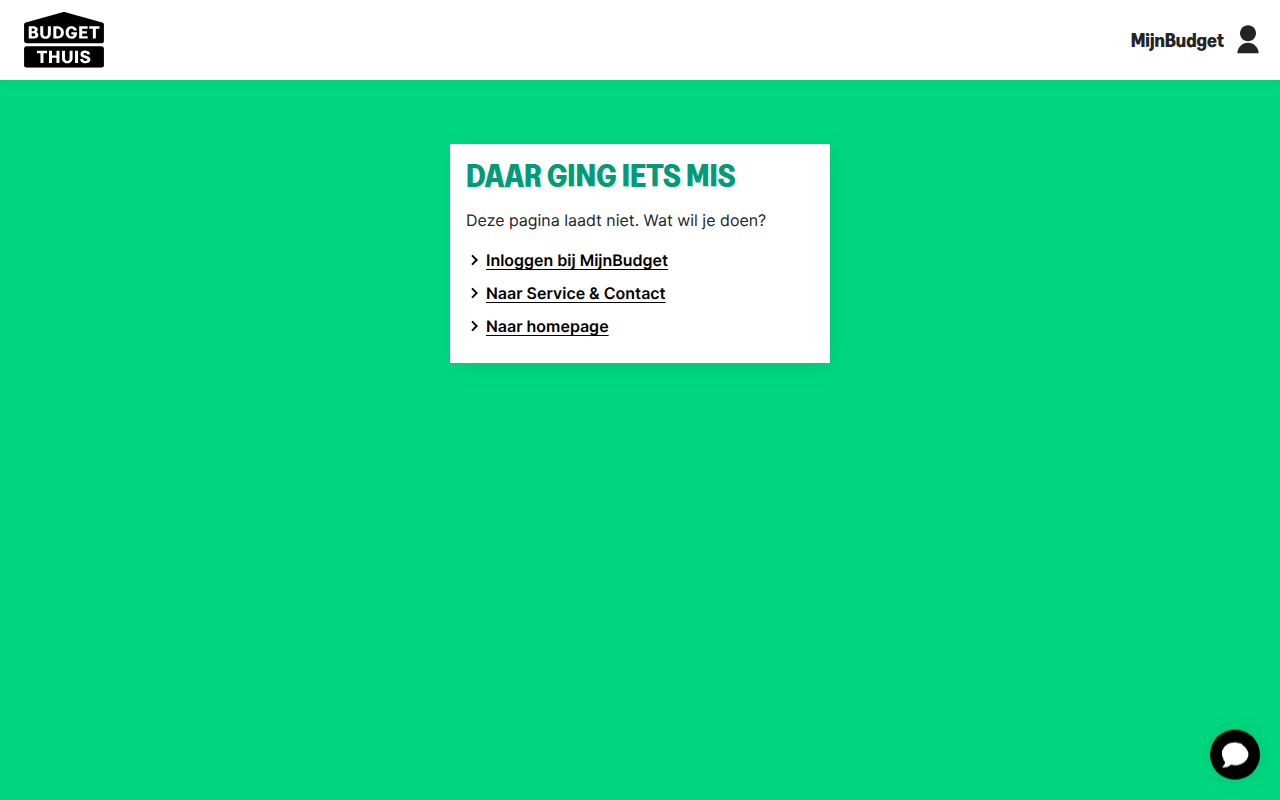 Screenshot van accounts.budgetthuis.nl