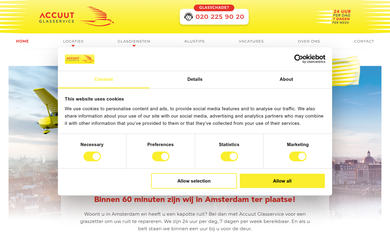 Screenshot van accuut.nl