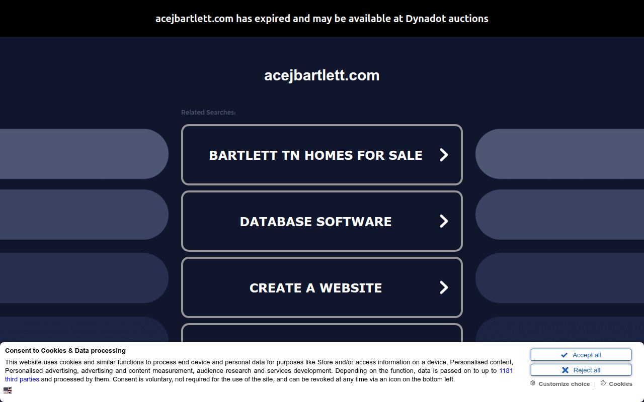 Screenshot van acejbartlett.com